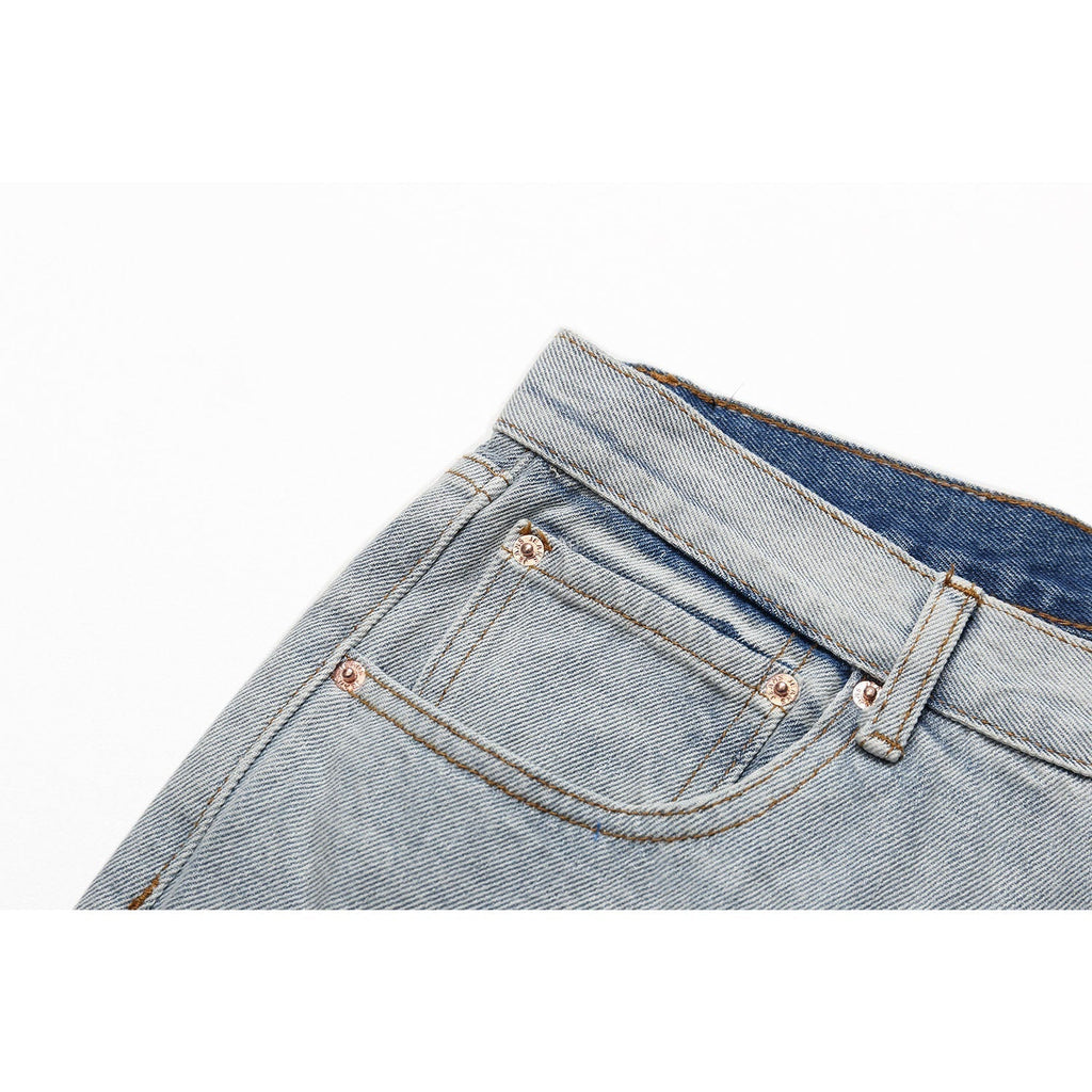 Gallery Dept Jeans leather label embroidery water ripple gradual change wash jeans