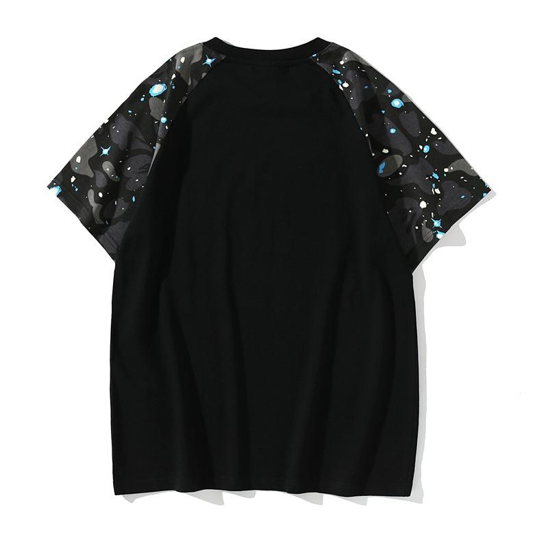 Bathing Ape T-Shirt Summer Luminous Starry Sky Cartoon Printed Short Sleeve T-shirt